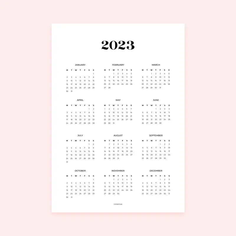 2023 Year At A Glance - Planner Dashboards