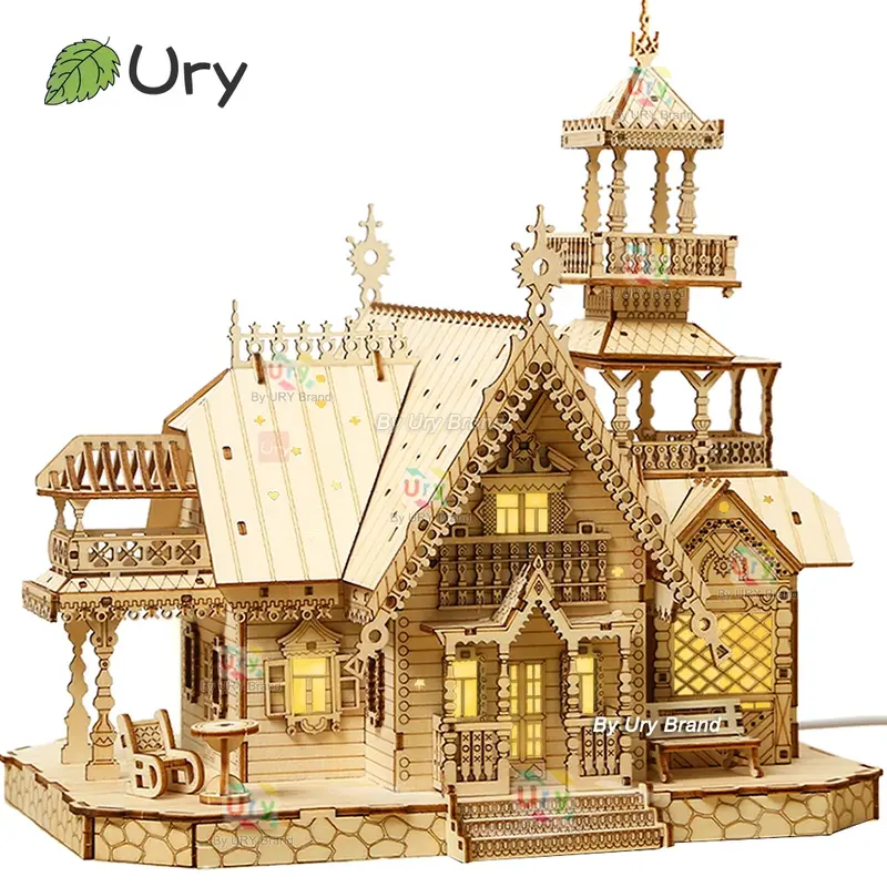 3D Wooden Puzzle Royal Castle with LED Lights