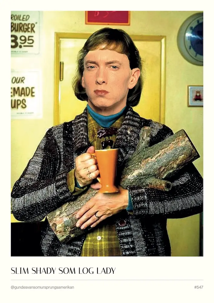 #547 - Slim Shady som Log Lady - A3 Poster