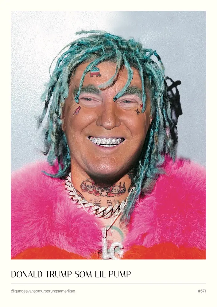 #571 - Donald Trump som Lil Pump - A3 Poster