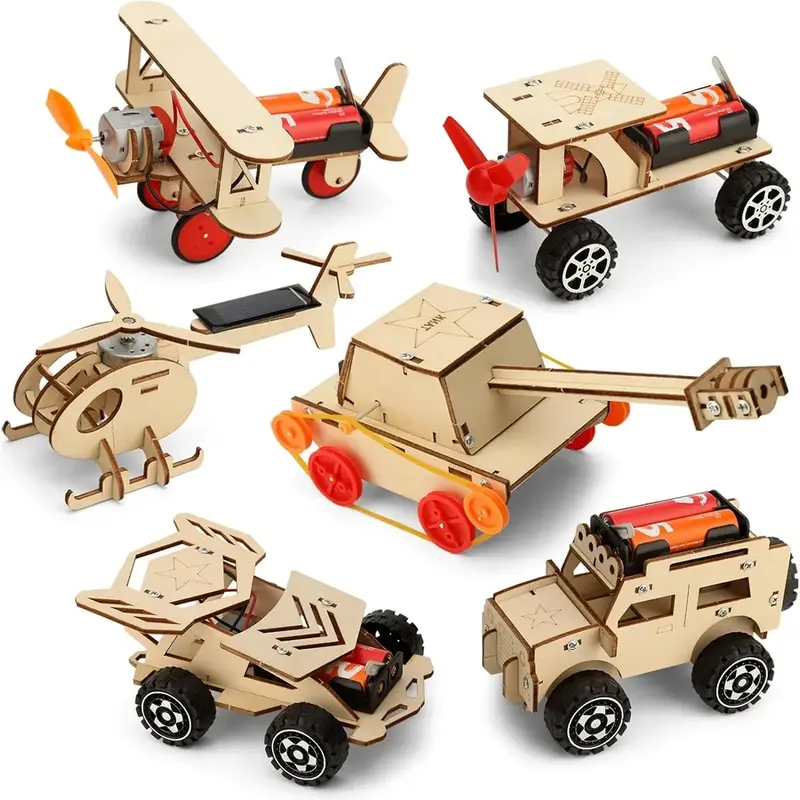 6-in-1 Wooden STEM Building Kits for Kids