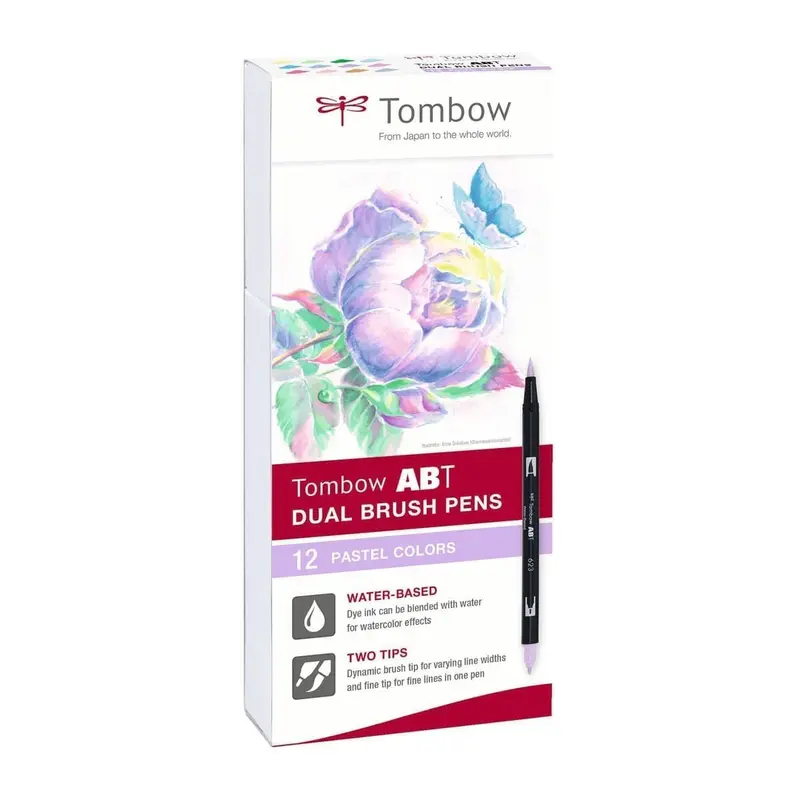 ABT Dual Brush pen 12-pack - Pastel colors