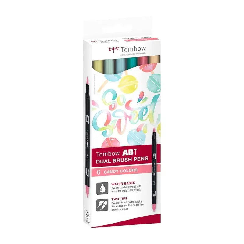 ABT Dual Brush pen 6-pack - Candy colors