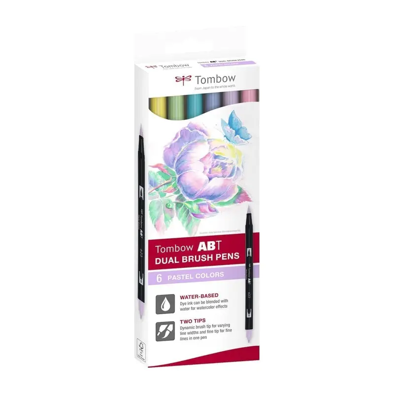 ABT Dual Brush pen 6-pack - Pastel colors