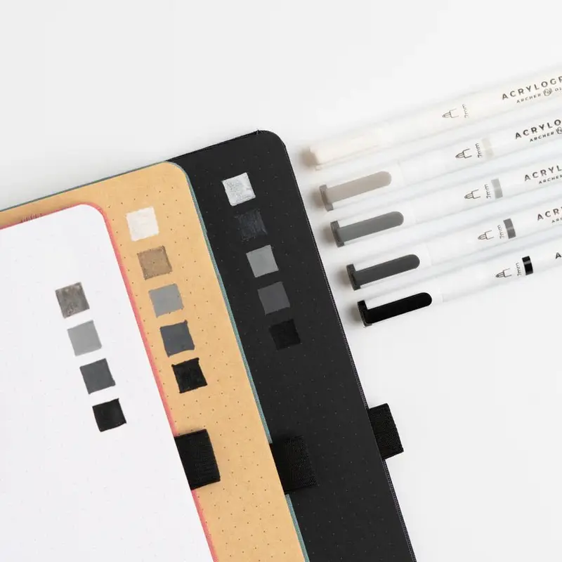 Acrylograph 5-pack 0,7 - Grayscale