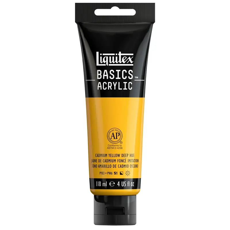 Akrylfärg Liquitex Basics 118ml - Cadmium yellow deep hue 163