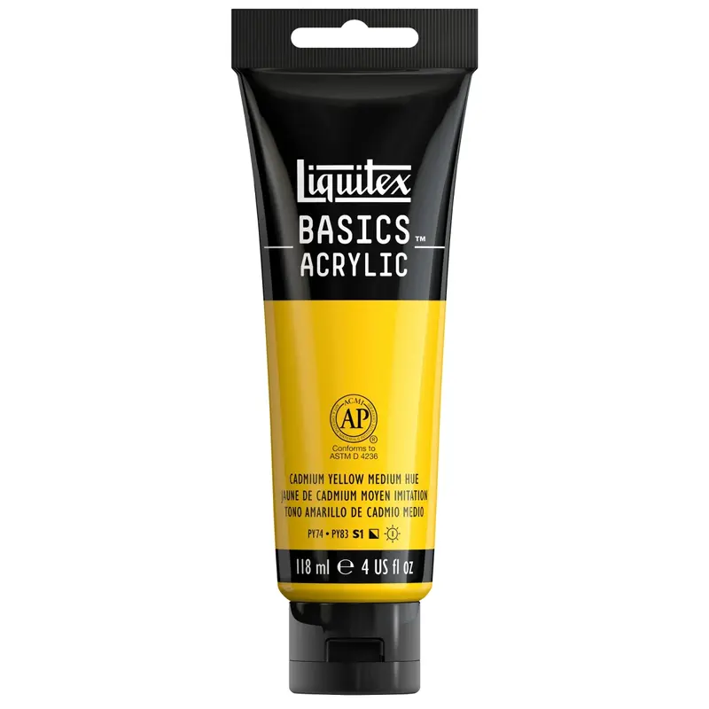 Akrylfärg Liquitex Basics 118ml - Cadmium yellow medium hue 161