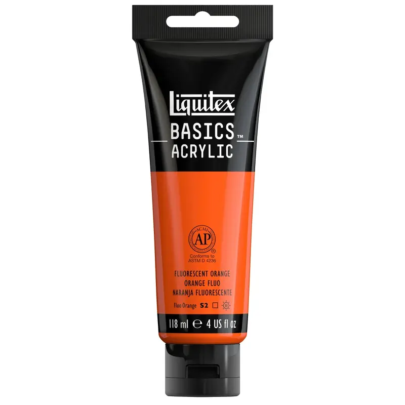 Akrylfärg Liquitex Basics 118ml - Fluorescent Orange 982