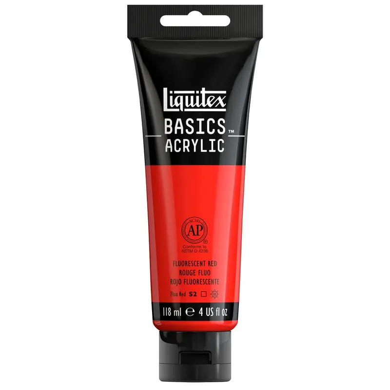 Akrylfärg Liquitex Basics 118ml - Fluorescent Red 983
