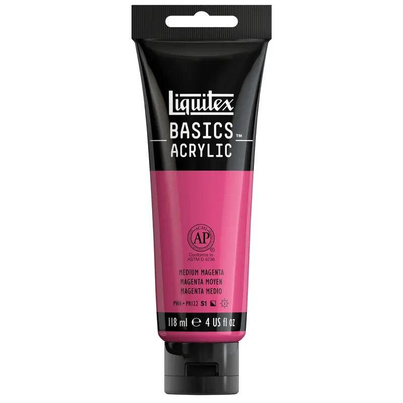 Akrylfärg Liquitex Basics 118ml - Medium magenta 500