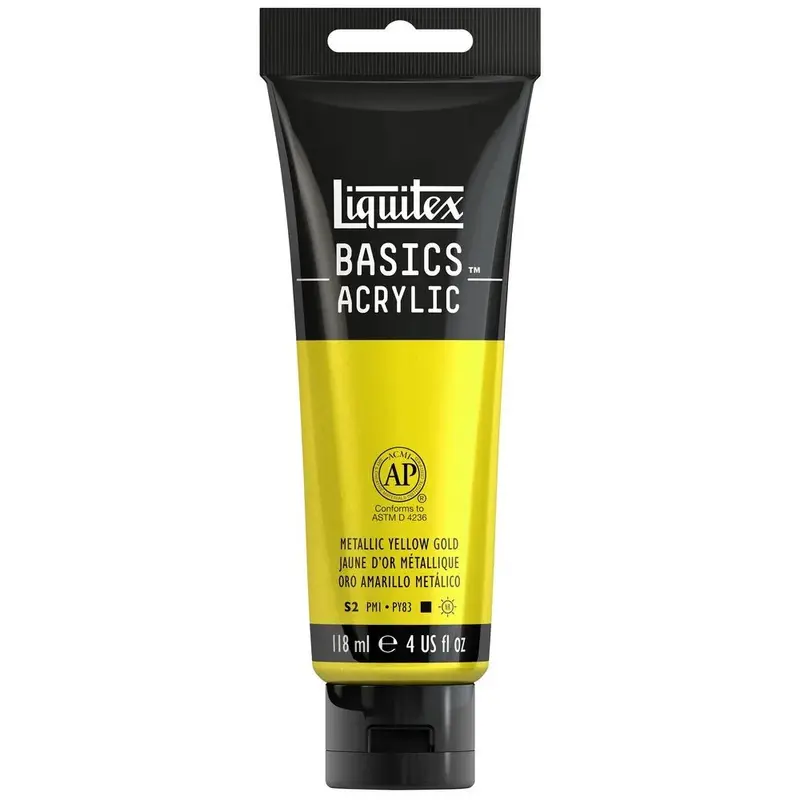 Akrylfärg Liquitex Basics 118ml - Metallic Yellow Gold 343
