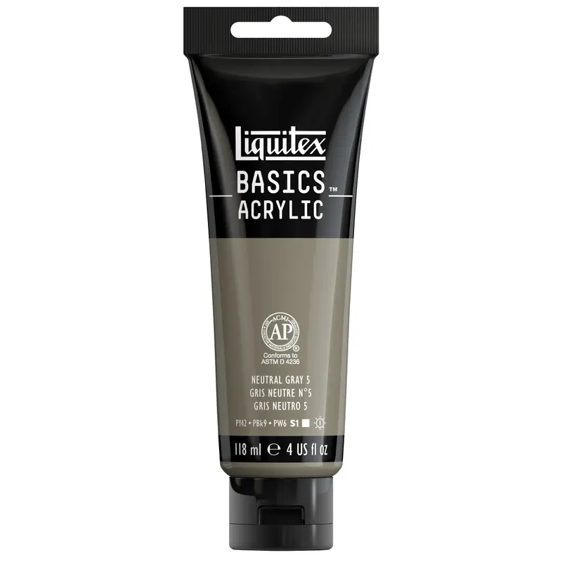 Akrylfärg Liquitex Basics 118ml - Neutral gray no 5 599
