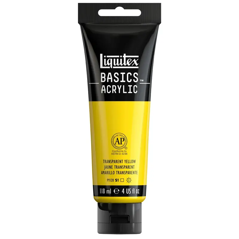 Akrylfärg Liquitex Basics 118ml - Transparent Yellow 045