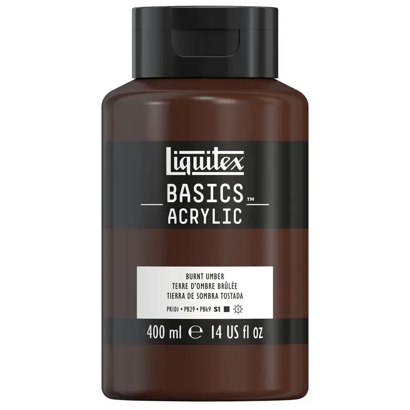 Akrylfärg Liquitex Basics 400ml - Burnt umber 128
