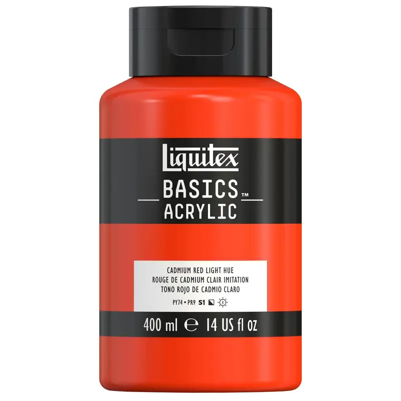 Akrylfärg Liquitex Basics 400ml - Cadmium red light hue 510