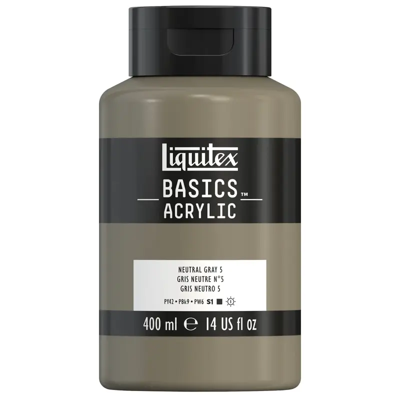 Akrylfärg Liquitex Basics 400ml - Neutral Gray Value 5 599