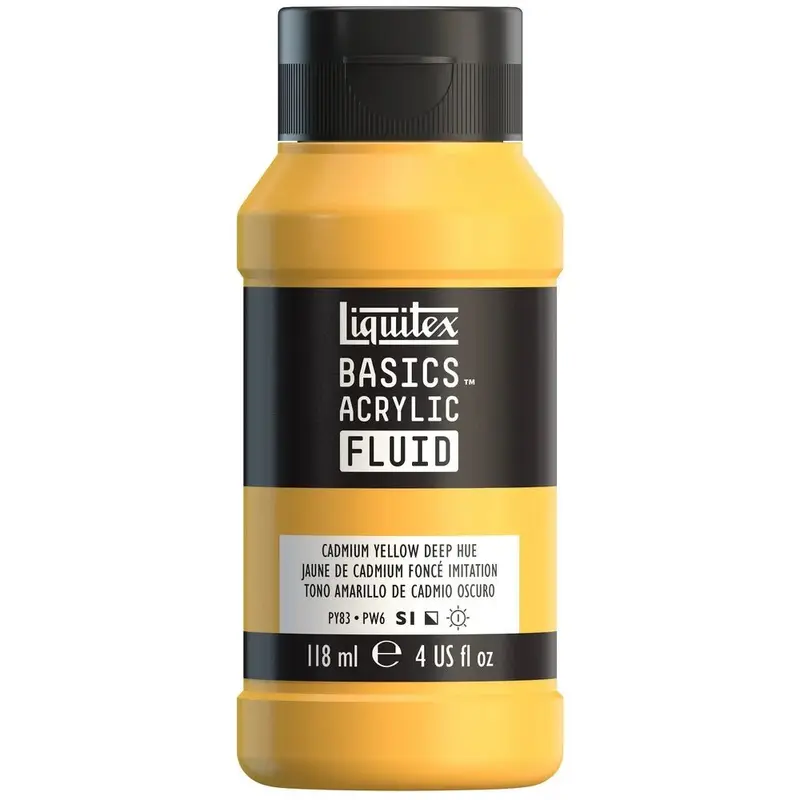 Akrylfärg Liquitex Basics Fluid 118ml - Cadmium Yellow Deep Hue 163