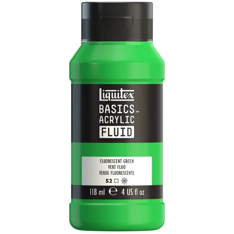 Akrylfärg Liquitex Basics Fluid 118ml - Fluorescent Green 985