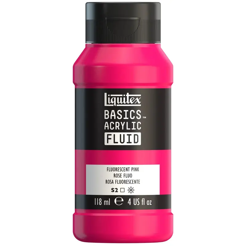 Akrylfärg Liquitex Basics Fluid 118ml - Fluorescent Pink 987