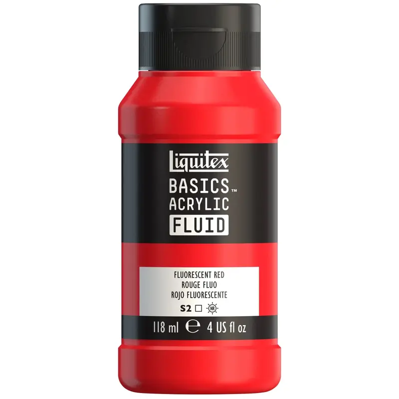 Akrylfärg Liquitex Basics Fluid 118ml - Fluorescent Red 983