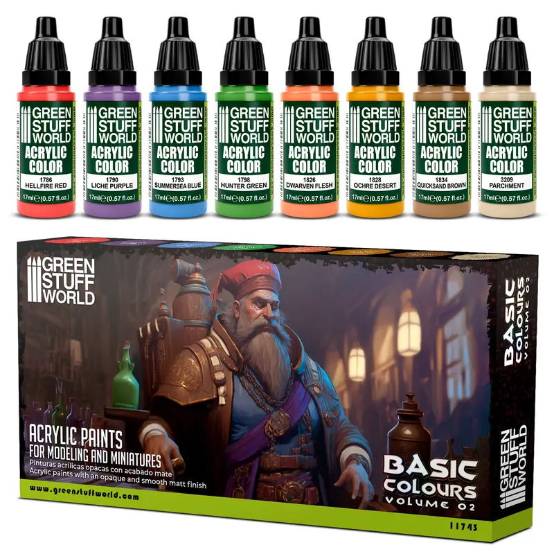 Akrylfärg set (8x17ml) – basic colours 02