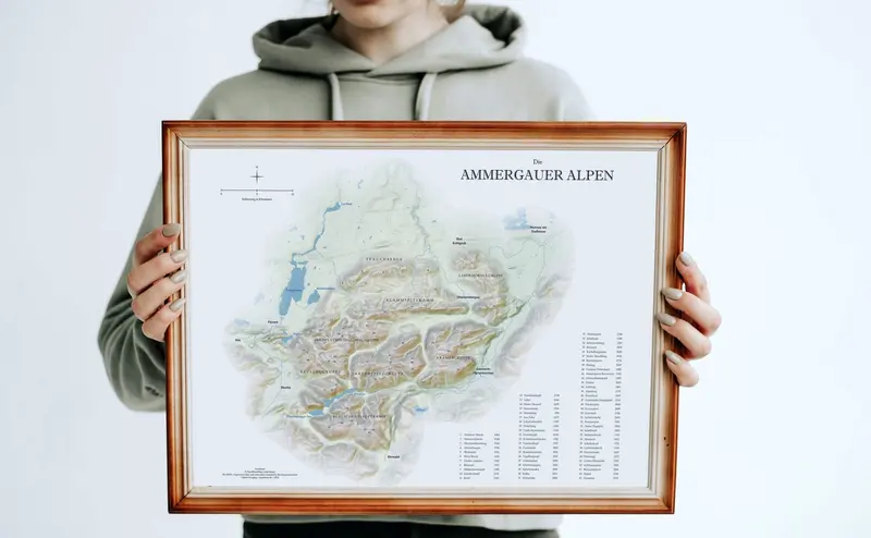 Ammergauer Alpen Reliefkarte 40 x 50 cm