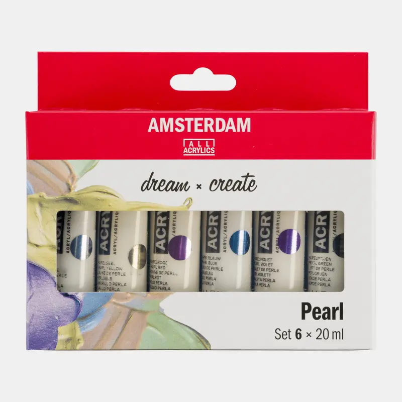 Amsterdam Akrylfärg 6-pack 20 ml - Pearl set
