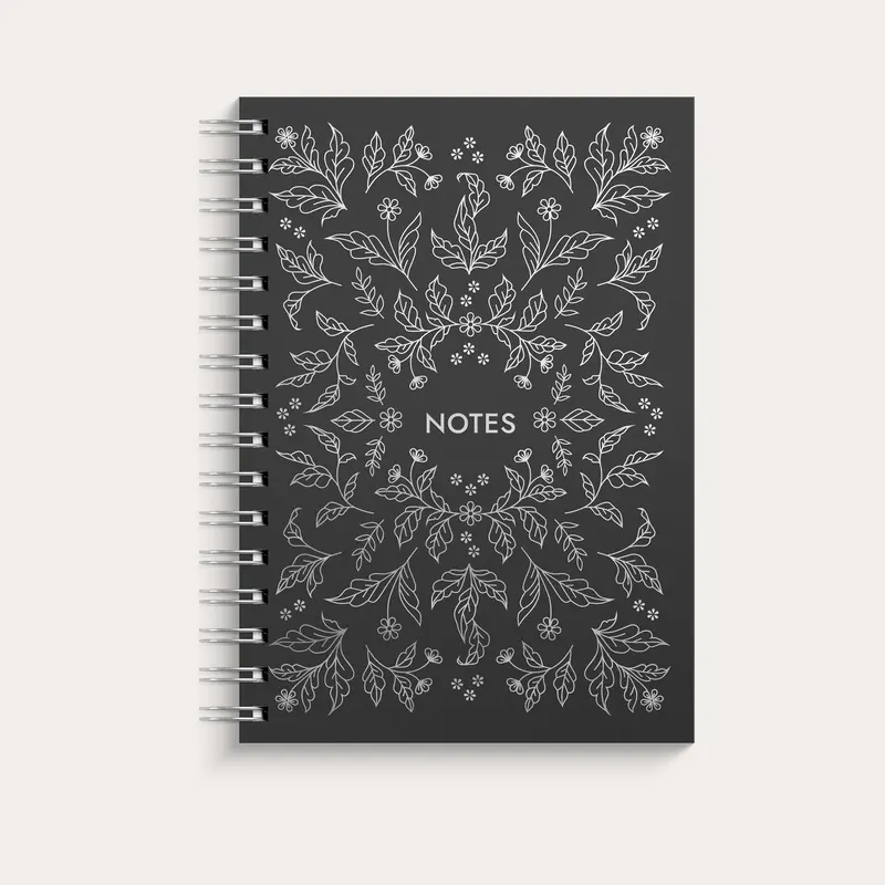 Anteckningsbok A5 Silver Flower