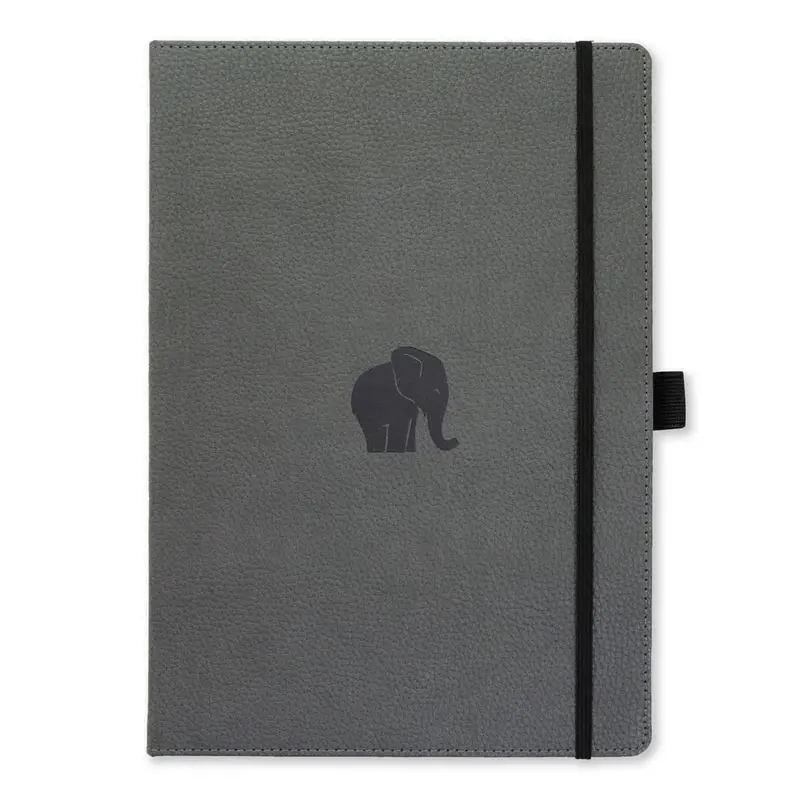 Anteckningsbok Wildlife Dotted A4 Grey Elephant