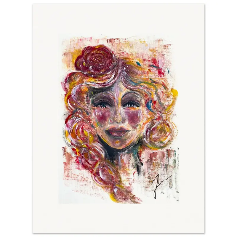 Art print by Jess - Rose in her hair