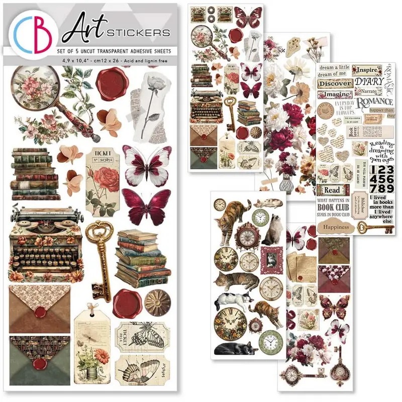 Art stickers 5-pack - Book Lover
