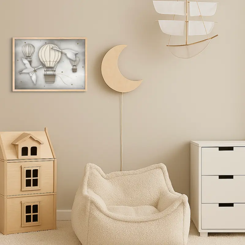 Ballongfärd Med Svanar Poster