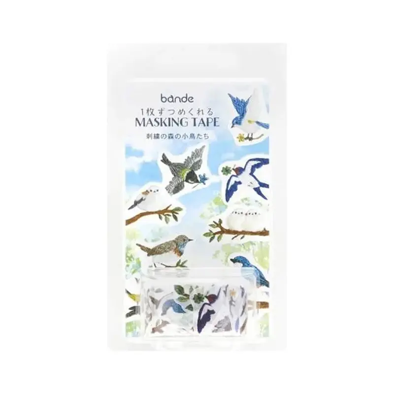 Bande Washi Sticker Roll - Embroidered Forest Bird