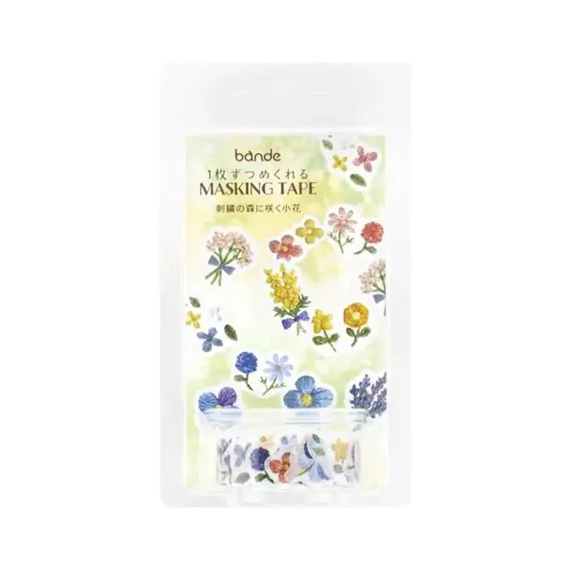 Bande Washi Sticker Roll - Embroidered Forest Flower