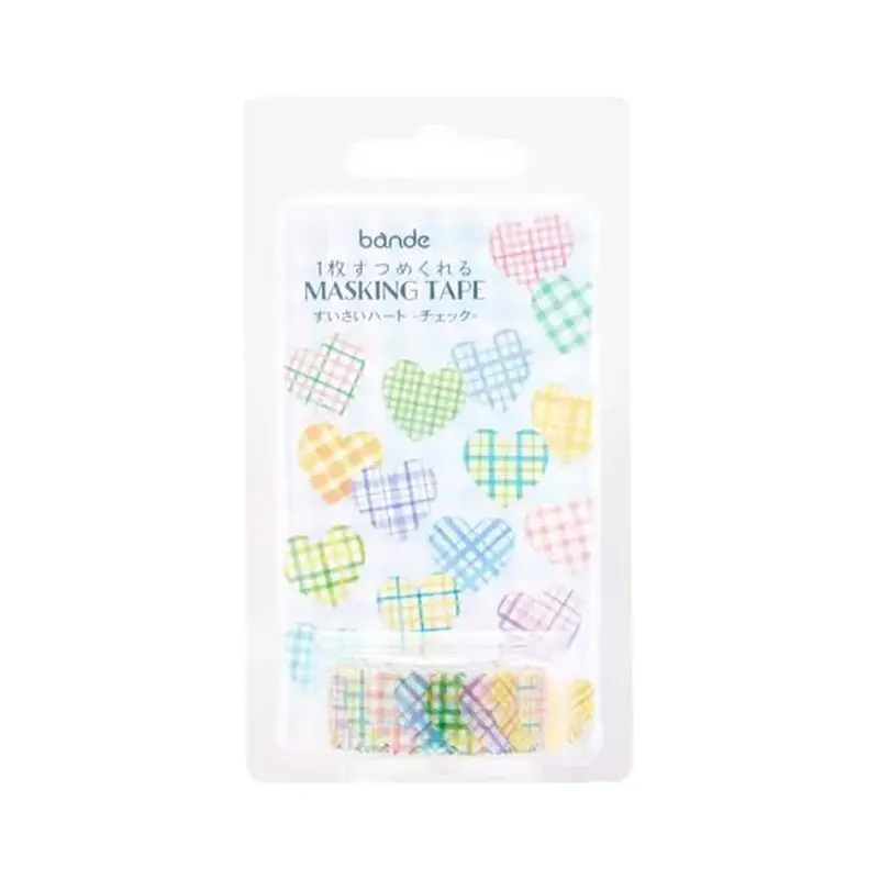 Bande Washi Sticker Roll - Watercolor Heart Check