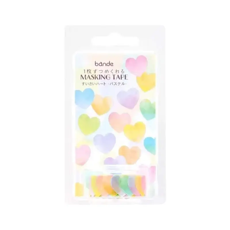 Bande Washi Sticker Roll - Watercolor Heart Pastel