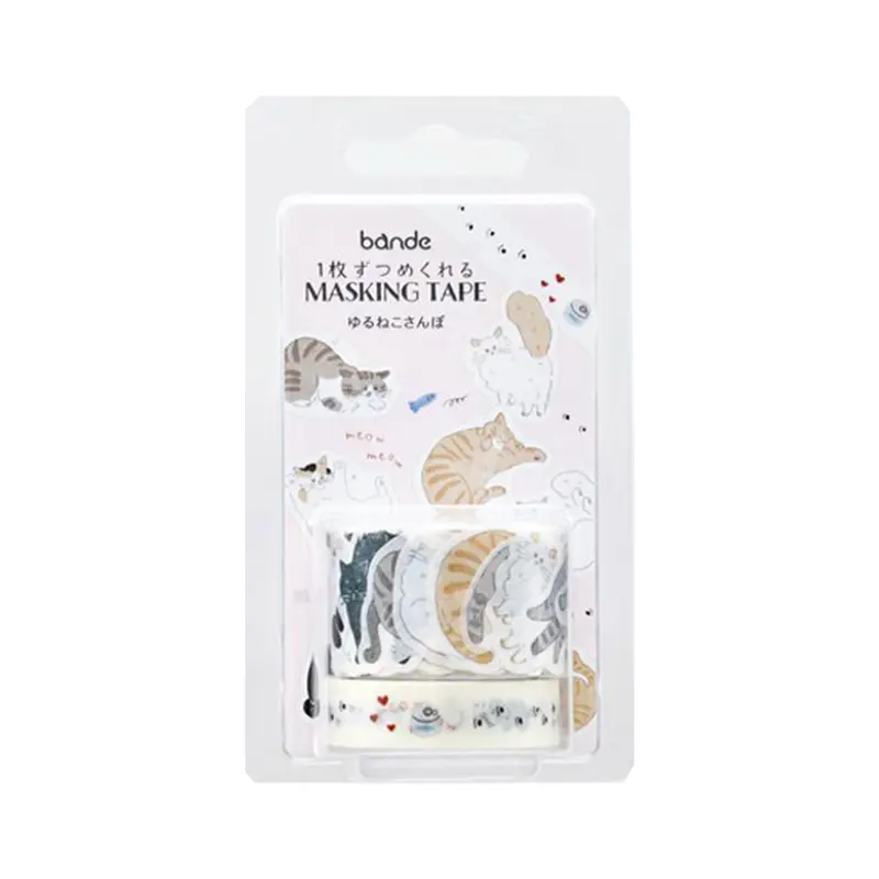 Bande Washi Tape Sticker Roll Set - Cat Stroll