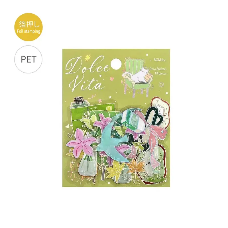 BGM Foil Clear Flake Sticker Dolce Vita - Happy Letter