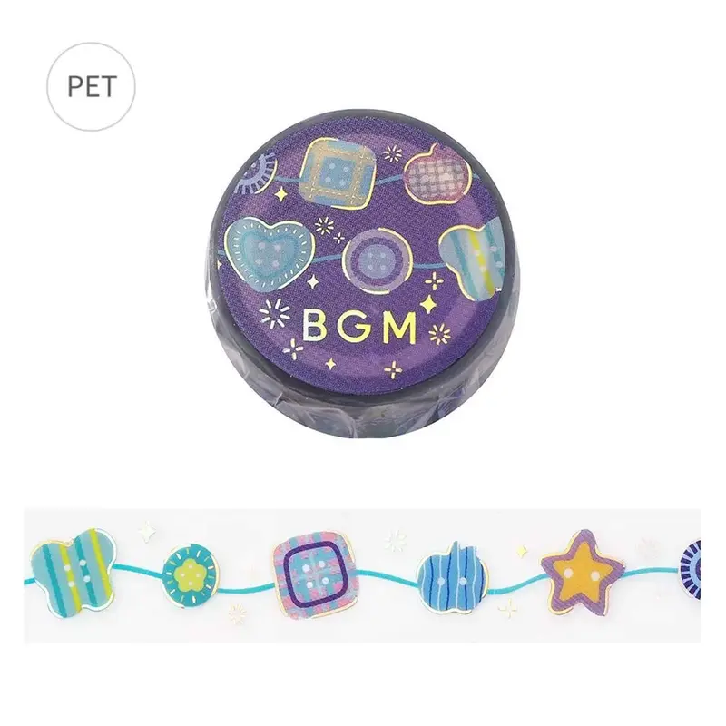 BGM Foil Clear Tape - Colorful Button
