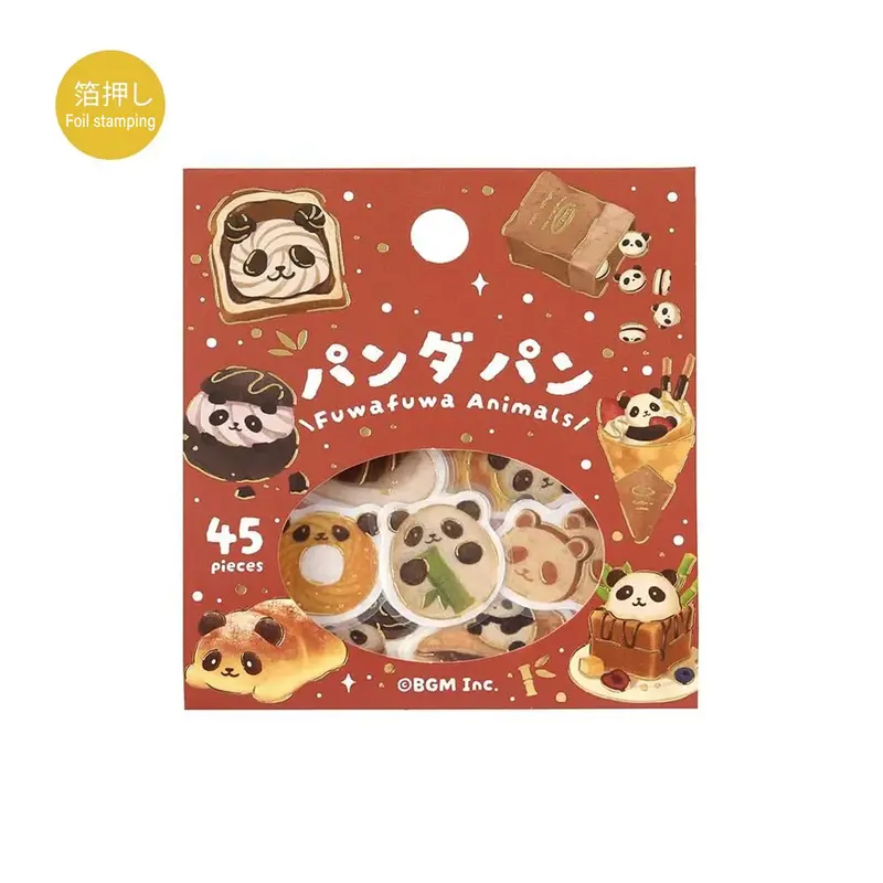 BGM Foil Flake Sticker Fuwa Fuwa Animals Vol.2 - Panda Bread