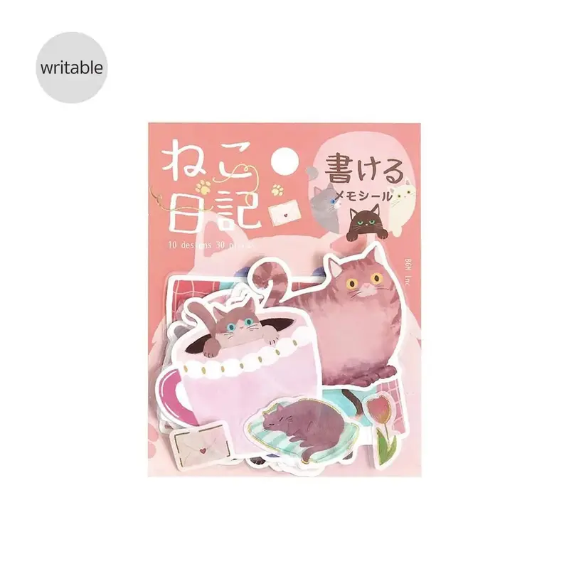 BGM Memo Sticker Cat Diary - Pink