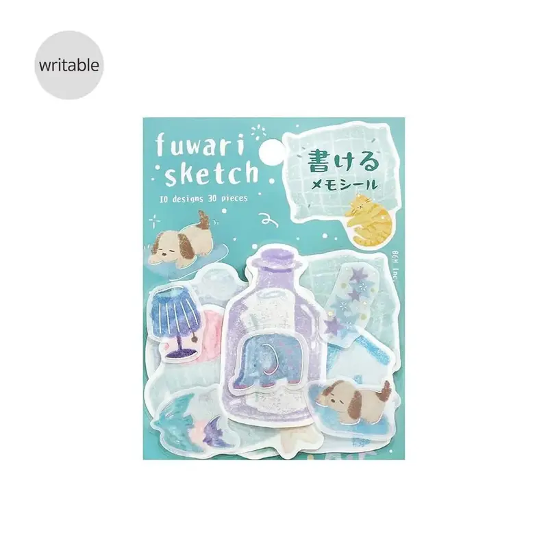 BGM Memo Sticker Fuwari Sketch - Blue