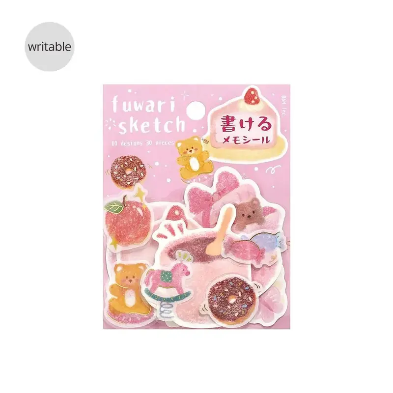 BGM Memo Sticker Fuwari Sketch - Pink