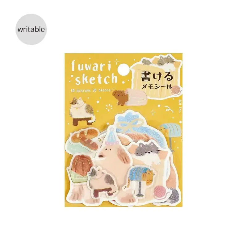 BGM Memo Sticker Fuwari Sketch - Yellow