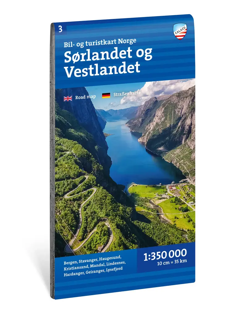 Bil- og turistkart Sør- og Vestlandet 1