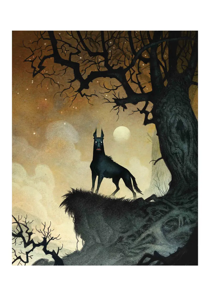 BLACK DOG - SIGNED ART PRINT