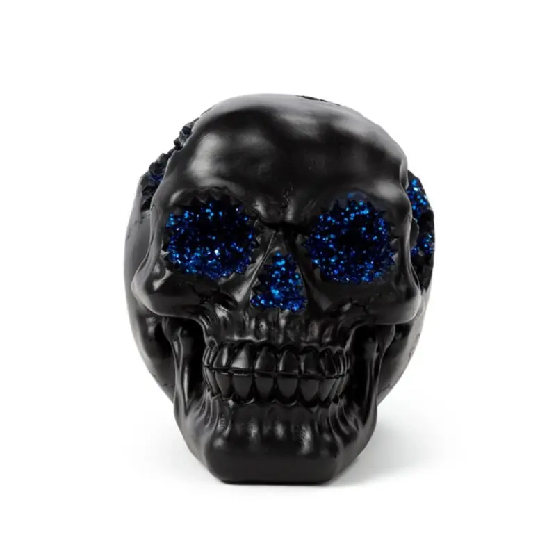 Black Geode Skull Blue