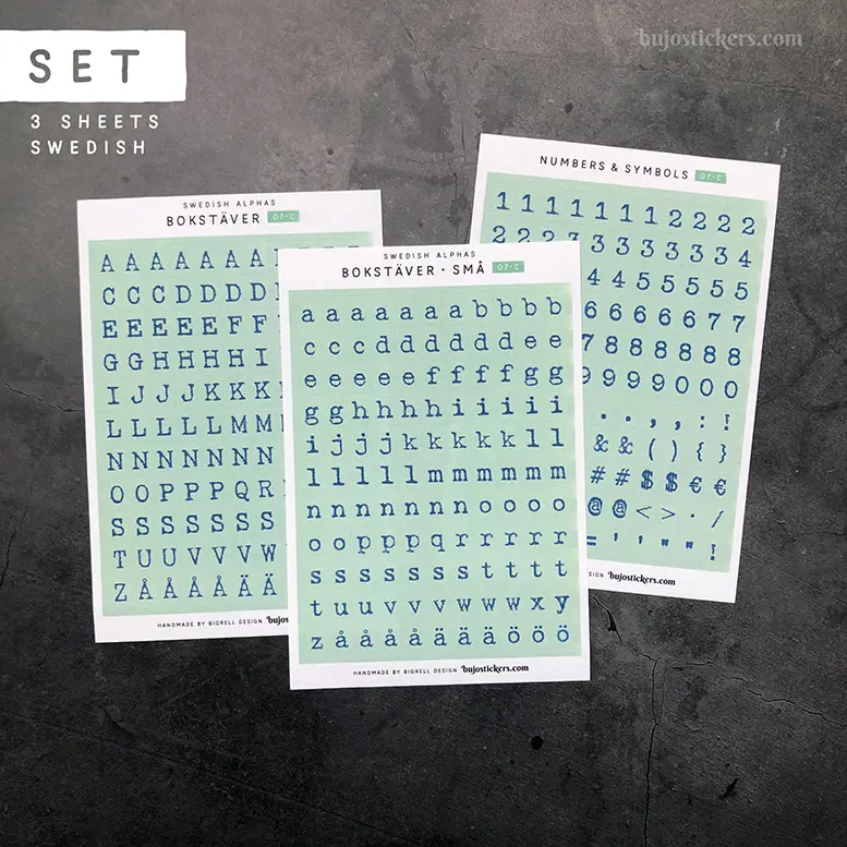 Bokstäver 07 C – Set of 3 • Swedish Alphas 🇸🇪