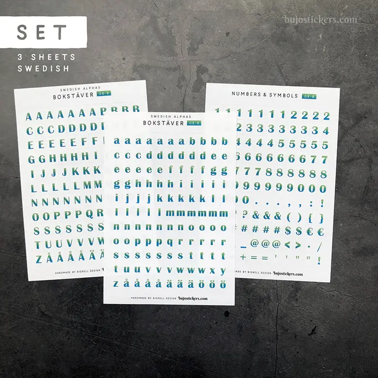 Bokstäver 08 B – Set of 3 • Swedish Alphas 🇸🇪