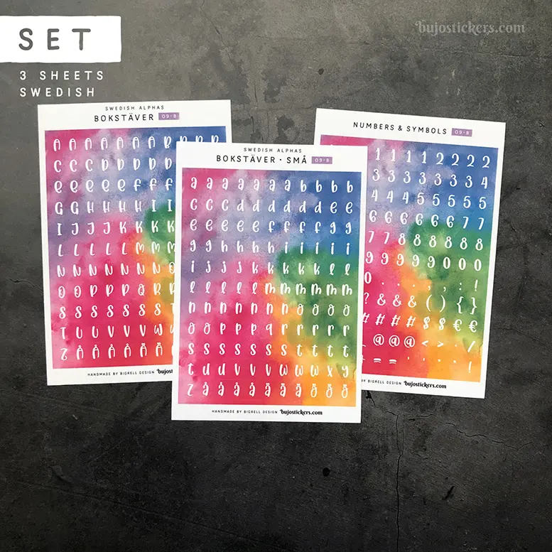 Bokstäver 09 B – Set of 3 • Swedish Alphas 🇸🇪